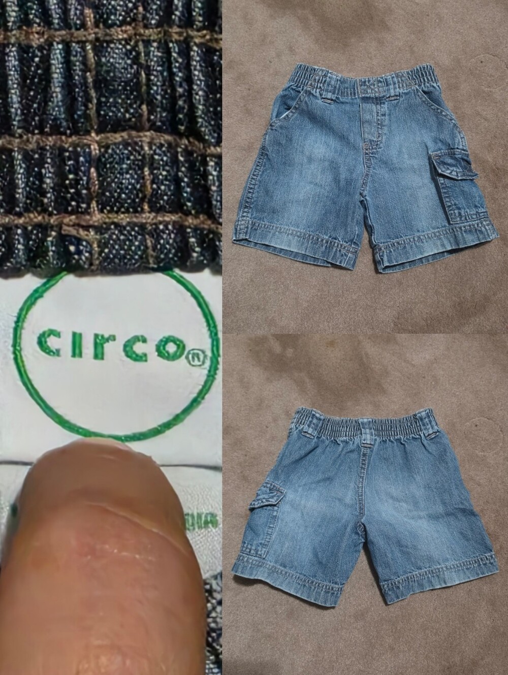 Kids Blue Jean Cargo Short Sz 2T